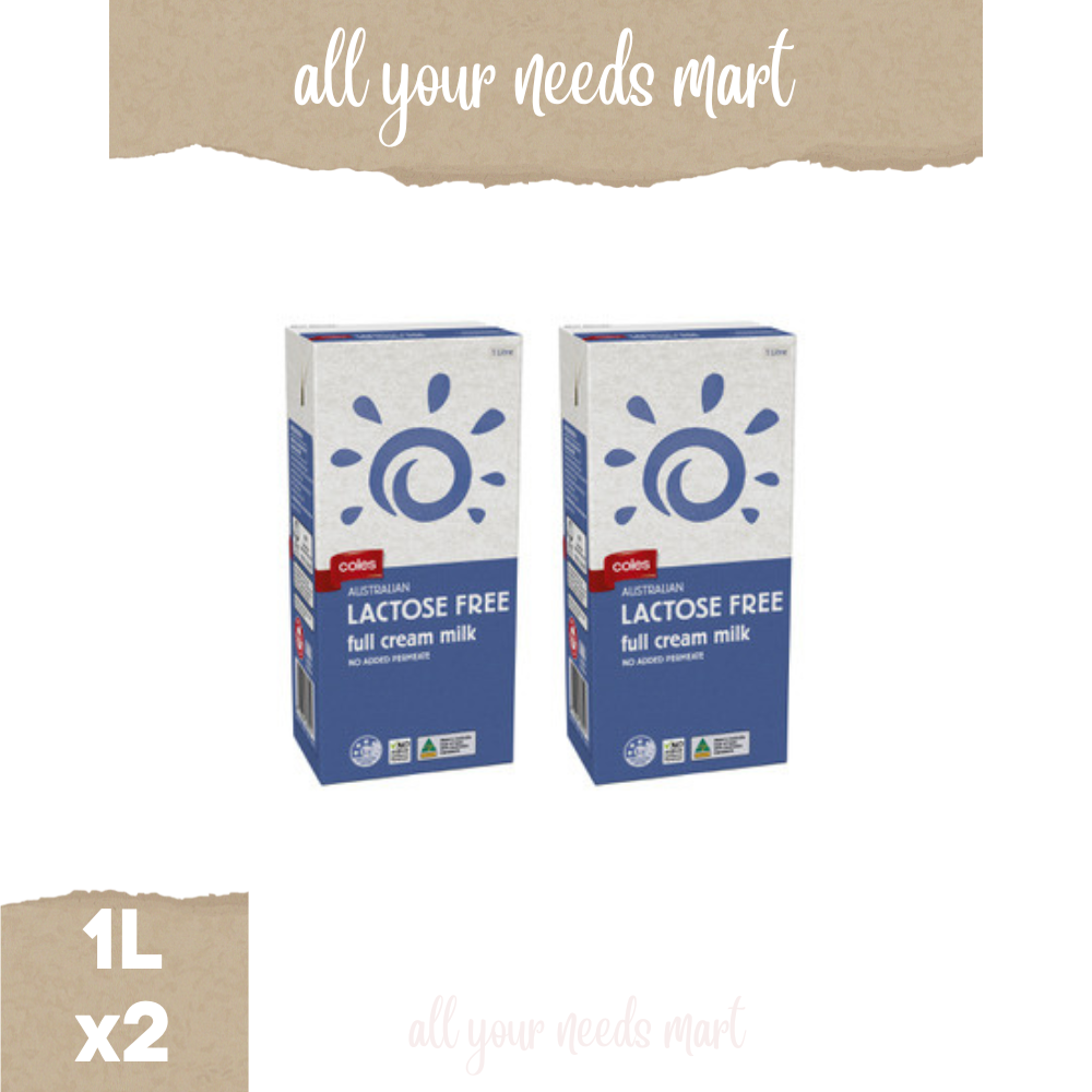 Coles ♡ Lactose Free ♡ Long Life Full Cream Milk 1L x2 Lazada PH