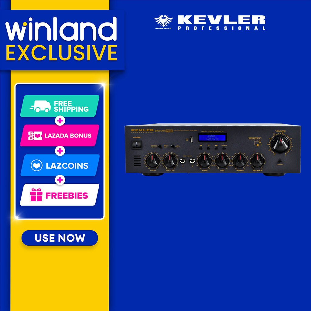 Kevler by Winland GX7 Pro High Power Videoke Amplifier GX-7 Pro 800W x 2 Mic Echo Function 2 Mic Input