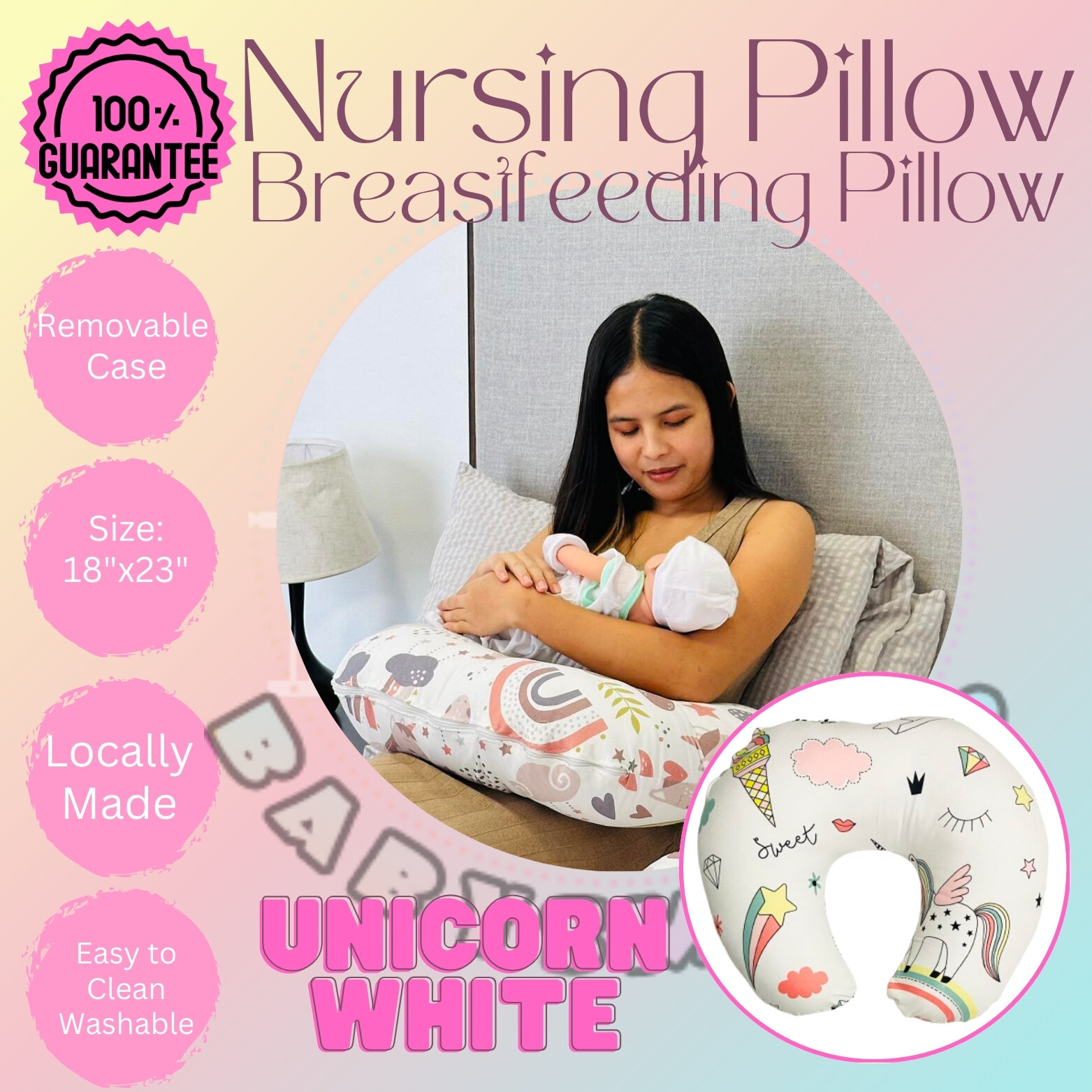 Macrobaby Pink Boppy Cover Baby Girl Boppy Pillow Boppy Nursing