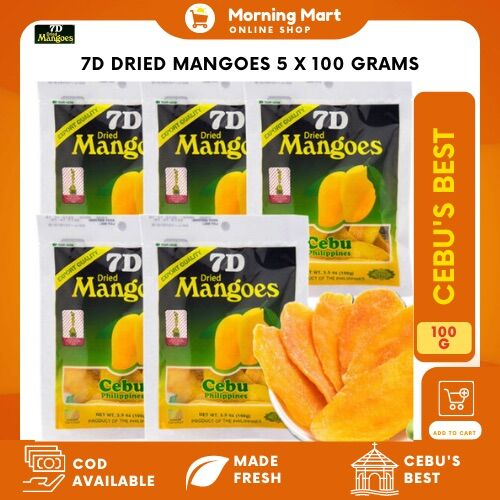 7D Dried Mangoes 100 grams x 5 packs Cebu's Best Delicacy and