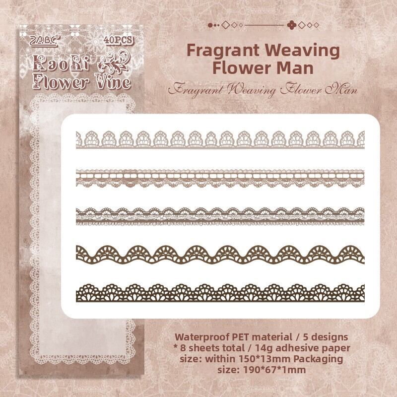 Gimue | Retro Lace Cutout Handmade Scrapbooking Stickers Waterproof