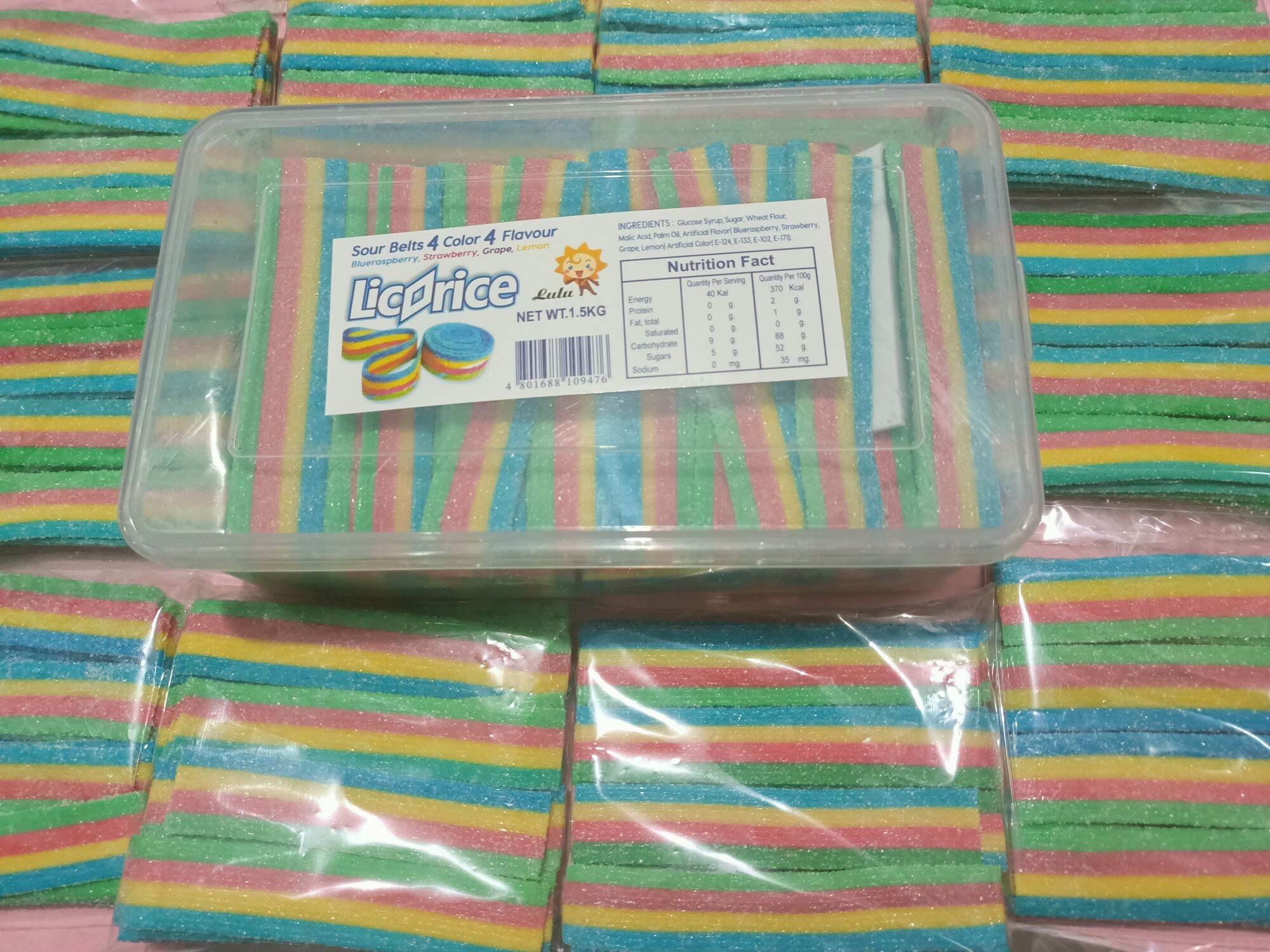 Licorice candy, sour belts, gummy candy, karate belts Licorice Candy 1