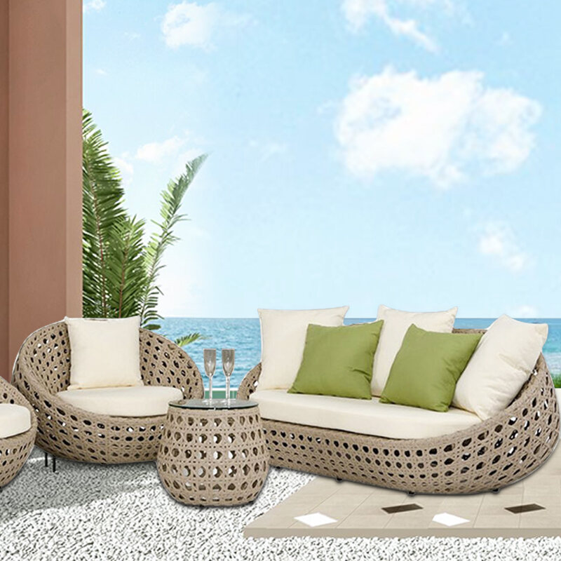 Outdoor leisure balcony sofa combination outlet single double rattan