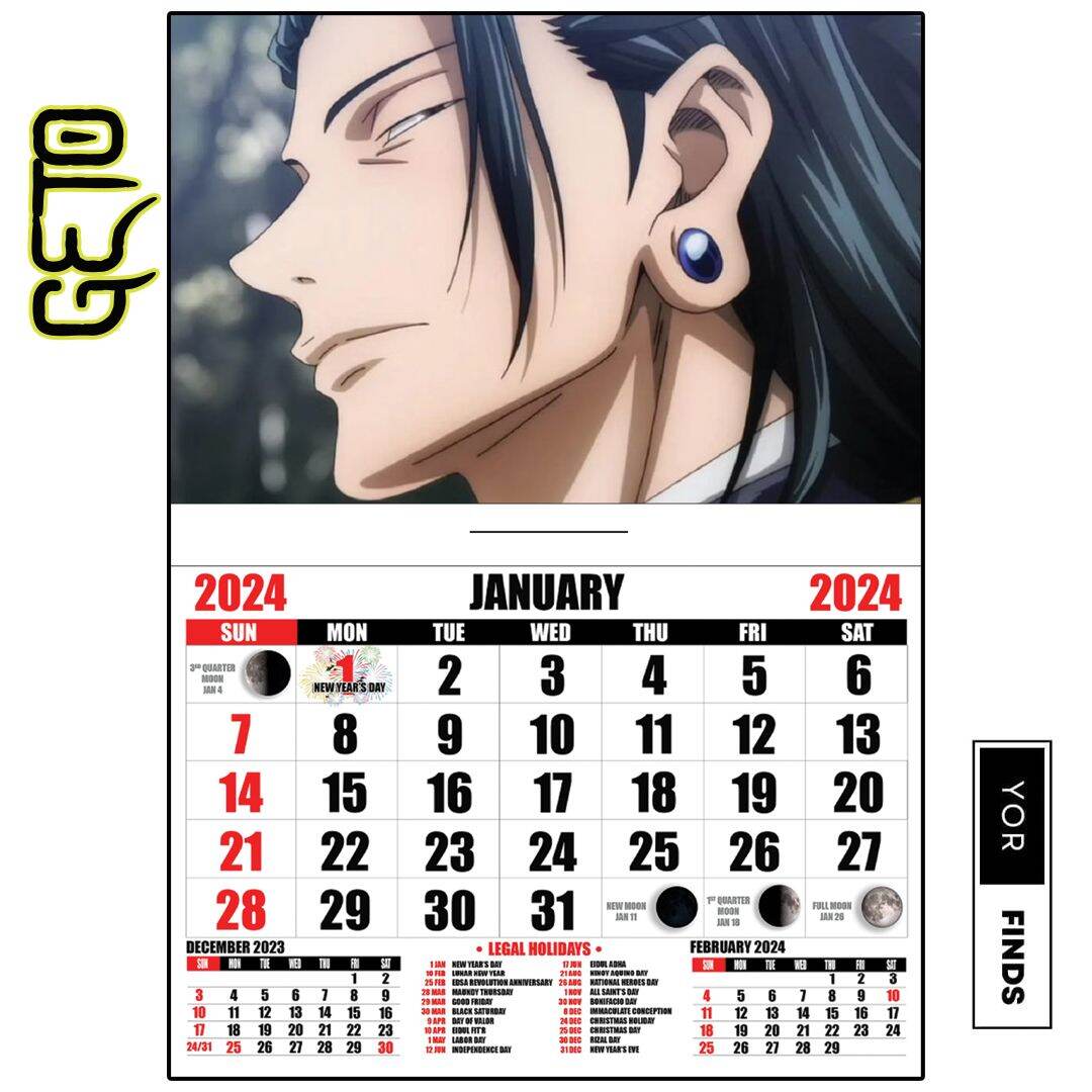 ANIME 2024 A4 CALENDAR, JUJUTSU KAISEN | Lazada PH