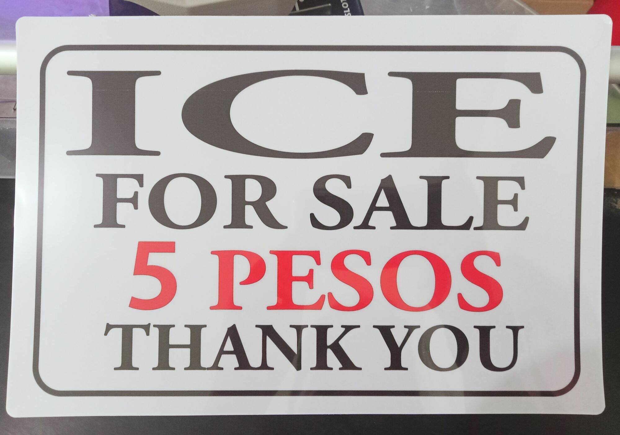 ICE FOR SALE PVC SIGNAGE 7 8X11 Inches Lazada PH   Se8dd062b637e4c848d192fb7688fabe3w 