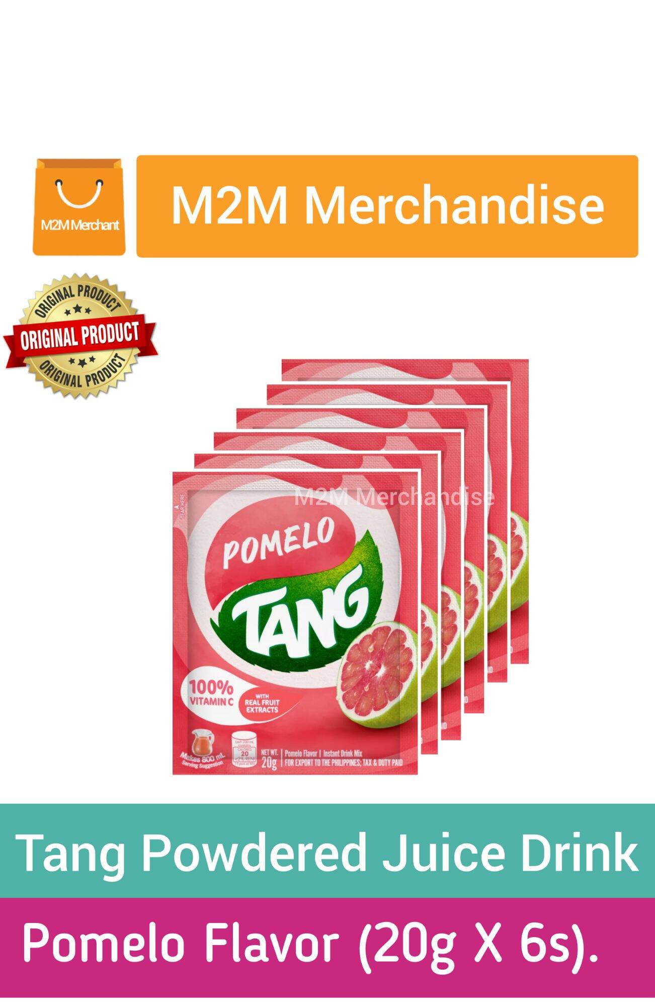 TANG POMELO FLAVORED POWDERED JUICE DRINK (20g X 6s) sachet Lazada PH