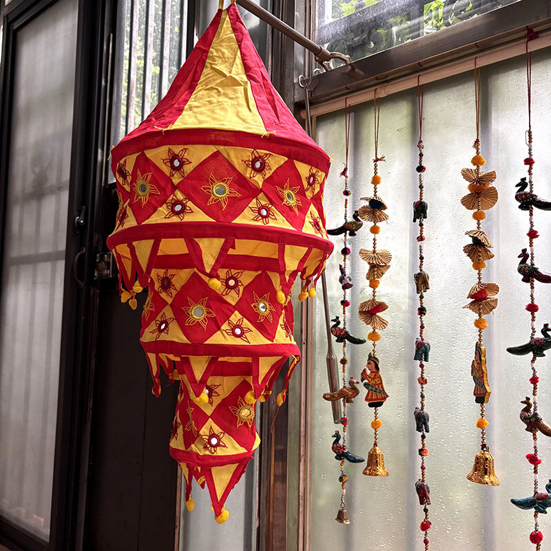 Yoga Style Multi-color Three-layer Fabric Lantern