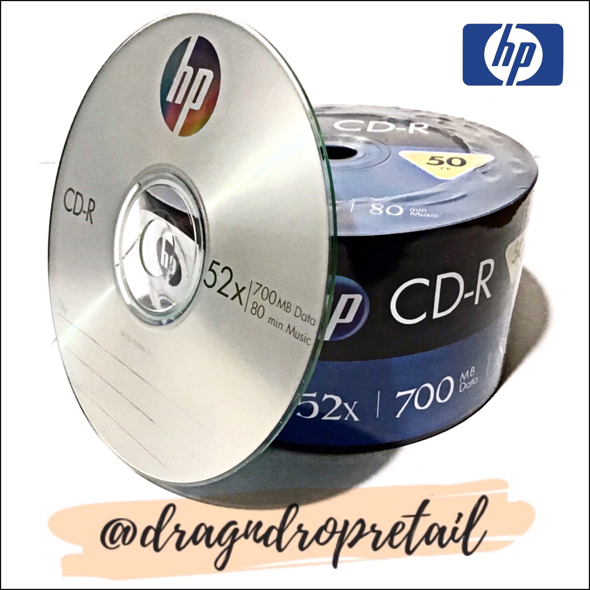 HP Cd-r 52x 700 MB Data 80 Min Music Video 100 PK for sale online 