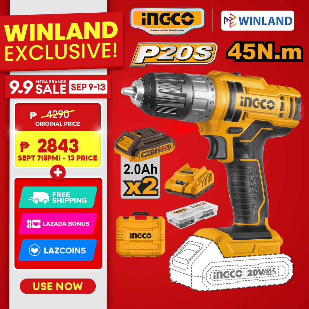 INGCO 20V Lithium-Ion Cordless Drill