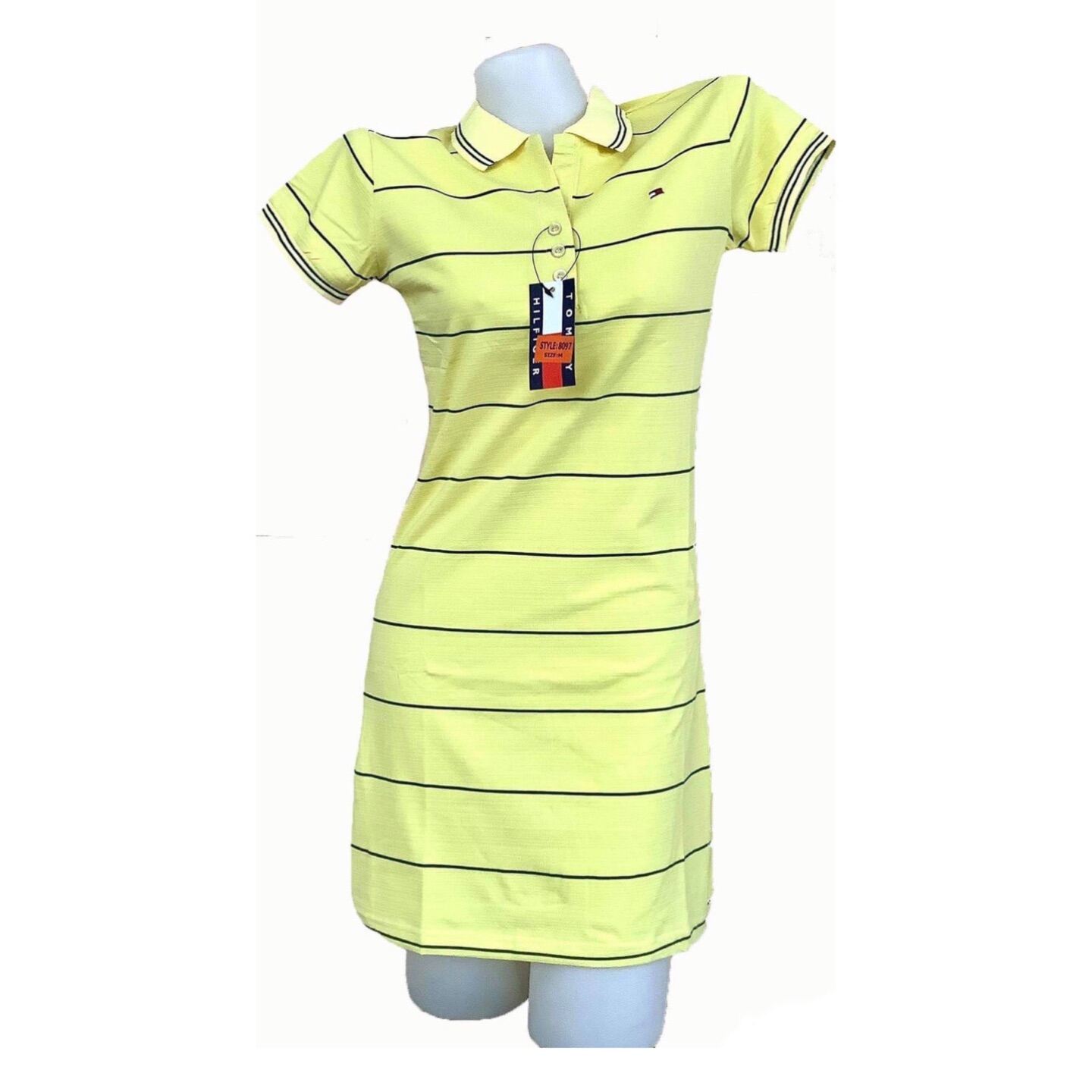 Polo Dress for Women Ladies Shirts Classic Striped Collar Dress #8097