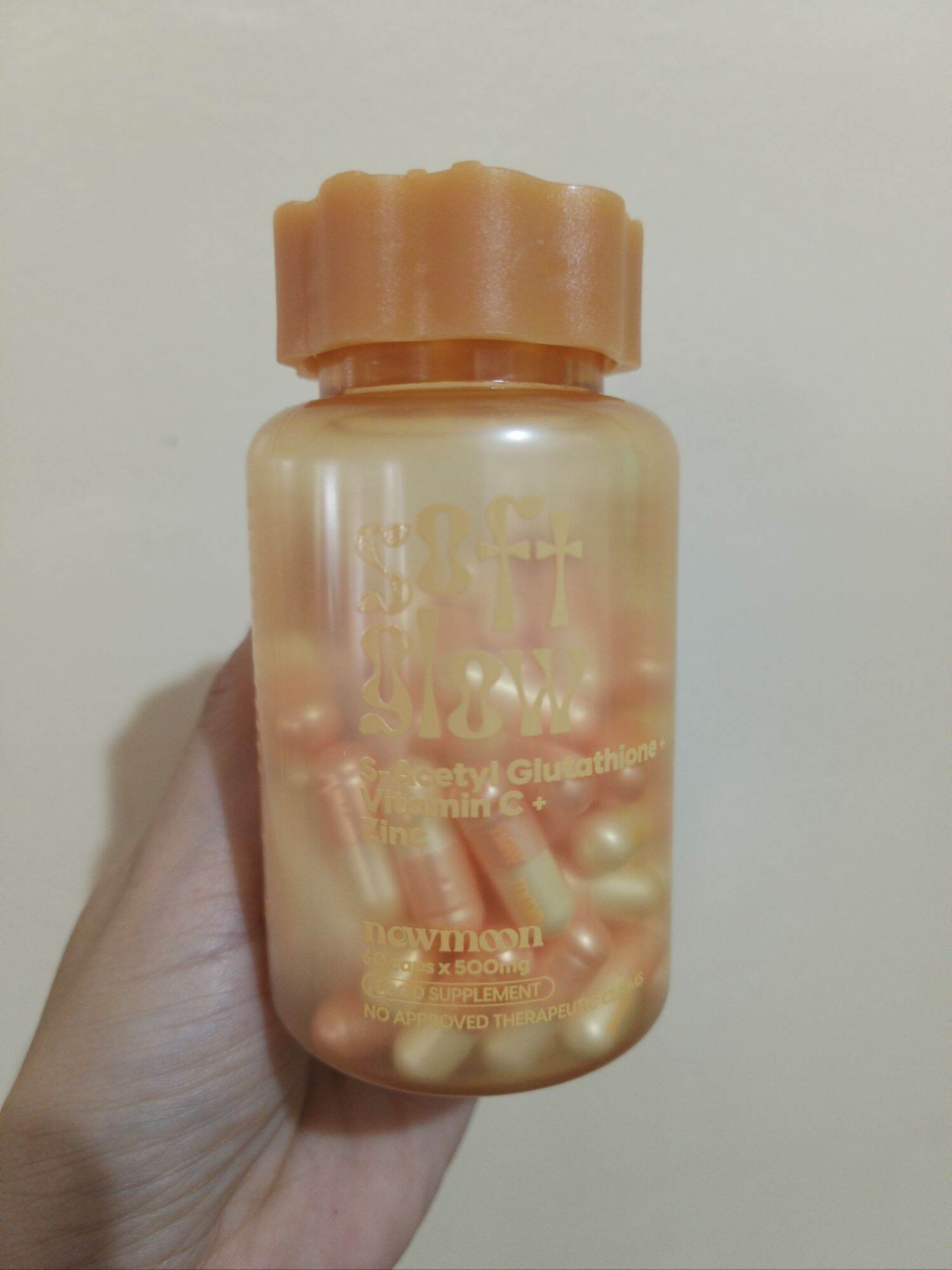 NEW MOON SOFT GLOW S-ACETYL GLUTATHIONE+VITAMIN C+ZINC 60capsules x 500mg  FOOD SUPPLEMENT S-Acetyl Glutathione Vitamin C Zinc Capsules Vitamin E  Collagen Zinc Rosehip Supplement - Lazada