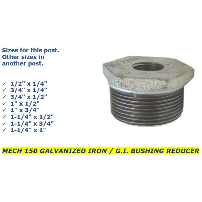 Gi Bushing Reducer 1 2 X 1 4 Galvanized Iron Lazada Ph