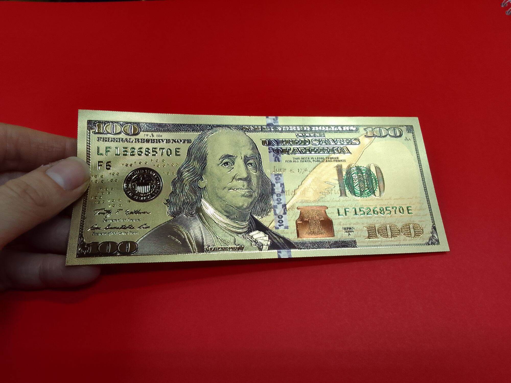 Gold Foil Dollar Bill Gold Dollar Bill Lucky Money Auspicious Money