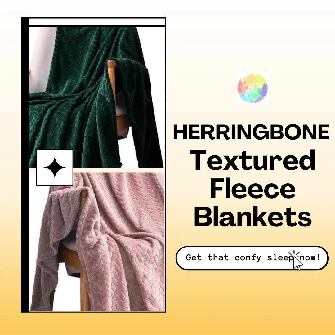 Herringbone Premium Microplush High Quality Fleece Blanket - Queen Size