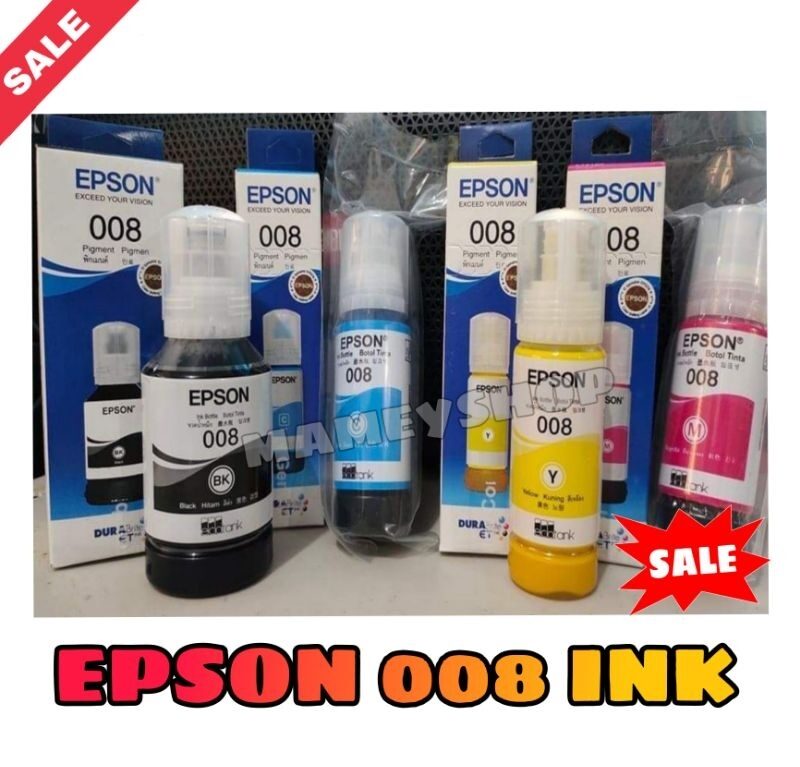 EPSON INK 008 BLACK MAGENTA YELLOW CYAN ALL COLORS | Lazada PH