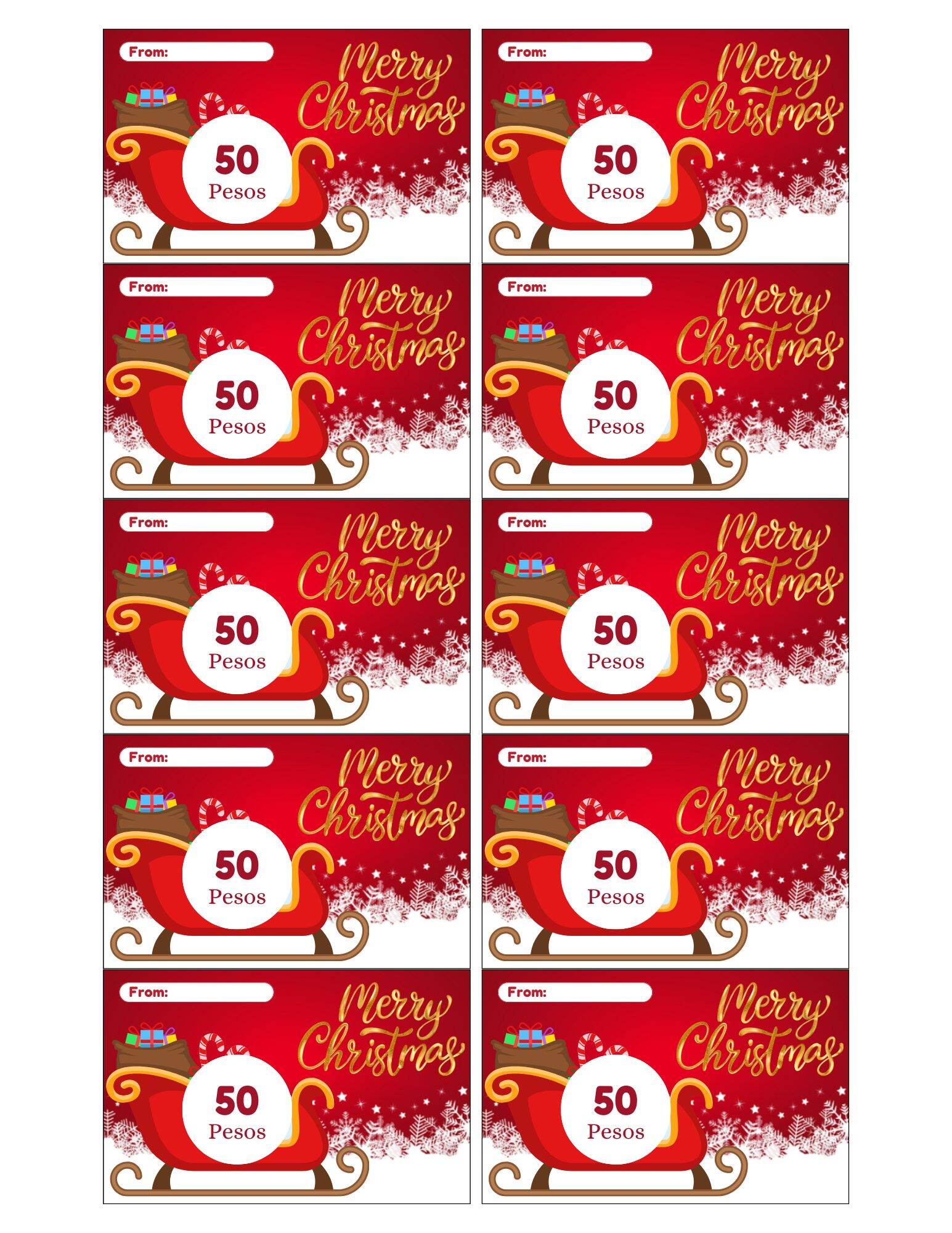 Christmas Aginaldo Scratch Card (10 pcs. per pack) | Lazada PH