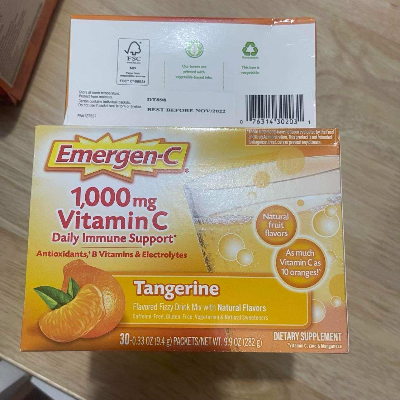 EmergenC 1000mg Vitamin C Powder with Antioxidants 30 sachets