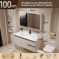 XUANXISHI | Wall-Mounted Honeycomb Aluminum Alloy Ceramic Integrated Washbasin Cabinet
