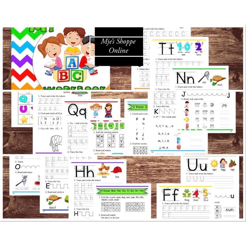 Laminated Alphabet Letters Tracing Worksheets, ABC tracing, Workbook
