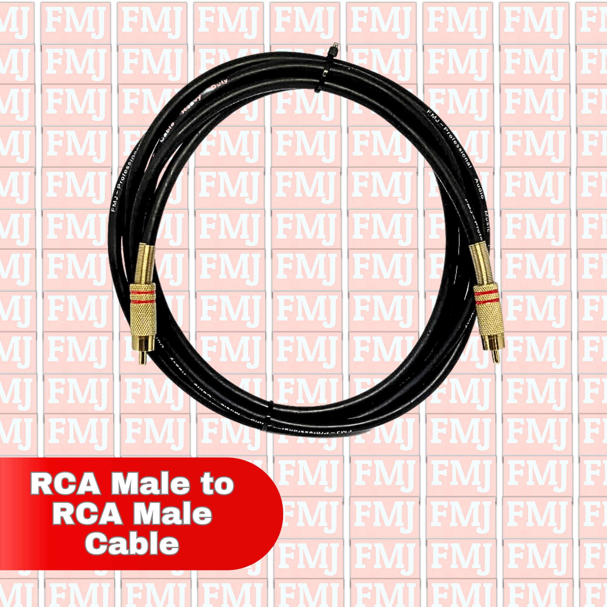 FMJ Professional Audio RCA Male to Male Cable, Various Lengths