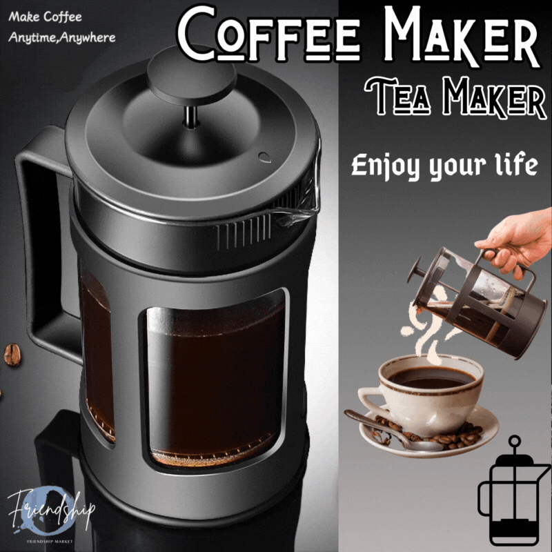 "French Press Coffee & Tea Maker with Stainless Steel Filter"