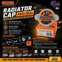 Masuma MOX-200 Radiator Cap 1.1 kgf/cm² Pressure FOR Mazda Suzuki Subaru Isuzu Kia and Jeep CherokeeCivicAccordAdventure and L300️Land Cruiser and other various models.