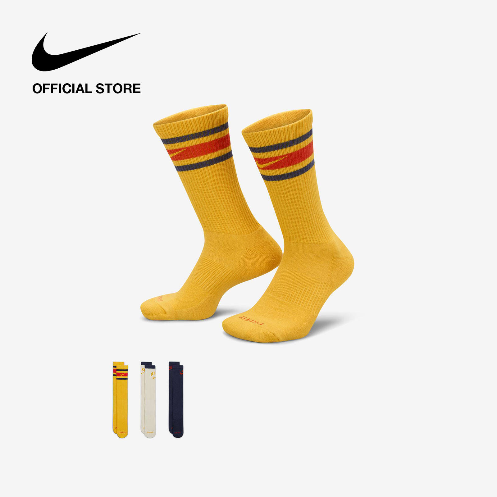 [DUY NHẤT 1.8 | VOUCHER 45%] Tất Cổ Cao Nike Everyday Plus Cushioned Crew Socks (3 Pairs) - Multi-Color
