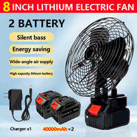 YOWXII Lithium Battery Electric Fan Cordless Fan 8 inch Portable Fan Rechargeable Fan High Power Outdoor Desktop Adjustable Pure Copper Motor Powerful Cool down quickly