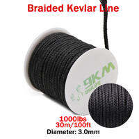 50Lbs-2000Lbs Black Kevlar Line Braided Fishing Assist Line High Tensile Strength Tactical Rope KiteRefractory Backpacking Cord