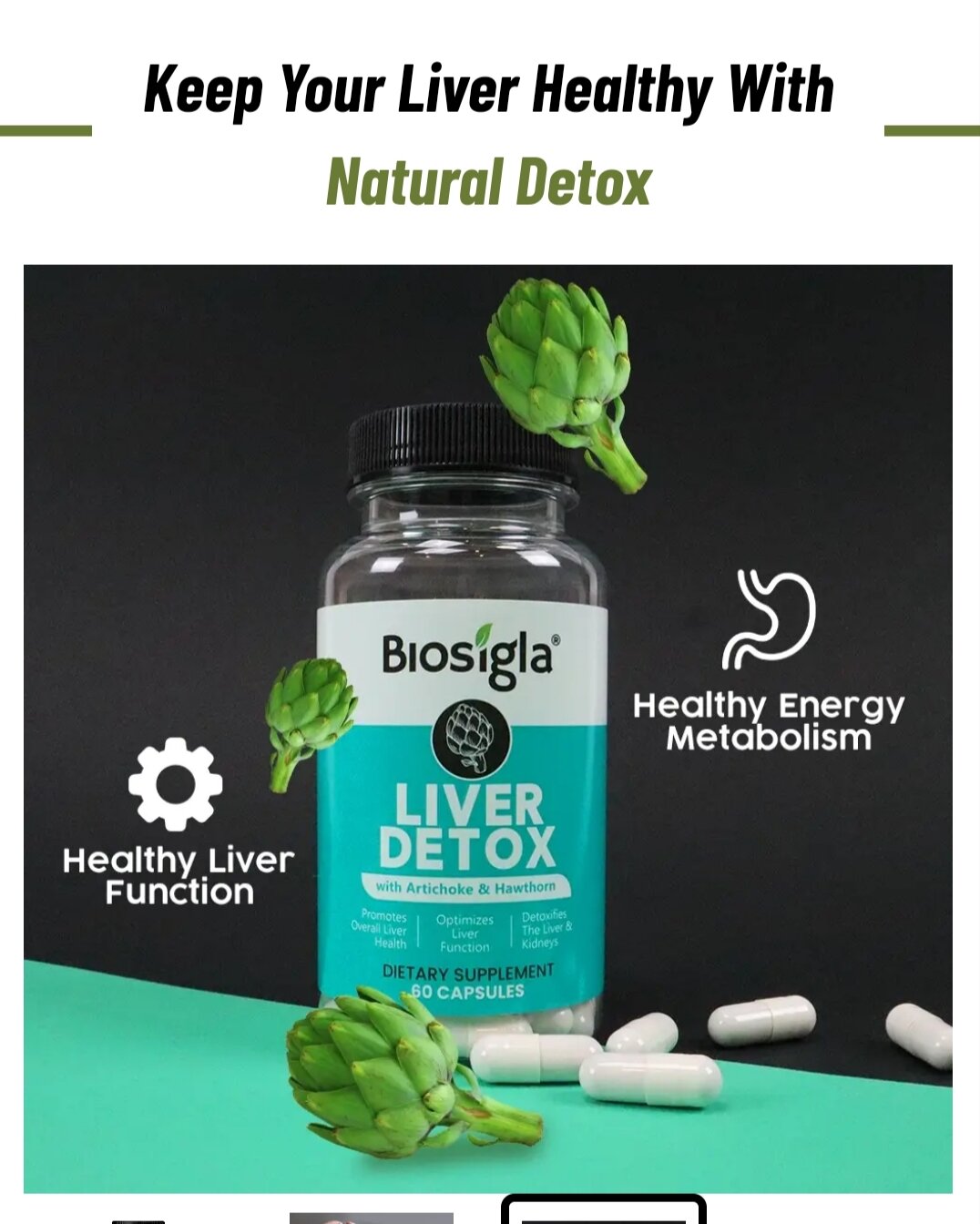 Biosigla Treat Fatty Liver & Detox & Repair 60capsule Lazada PH