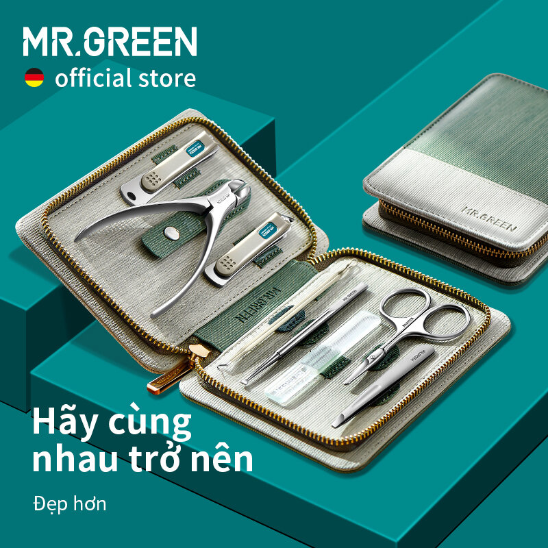  MR.GREEN Bộ Làm Móng Tay Bộ Chăm Sóc Móng Chân Nail Clipper Chuyên Nghiệp Bằng Thép Không Gỉ Dụng Cụ Cắt Móng Công Cụ Với Bộ Vali Du Lịch 
