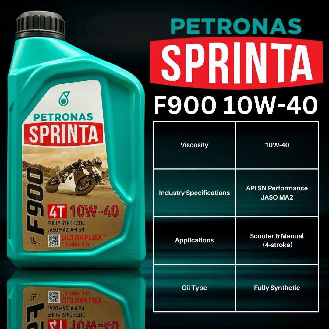 PETRONAS Sprinta F900 10W-40 Fully Synthetic Engine Oil Engineered