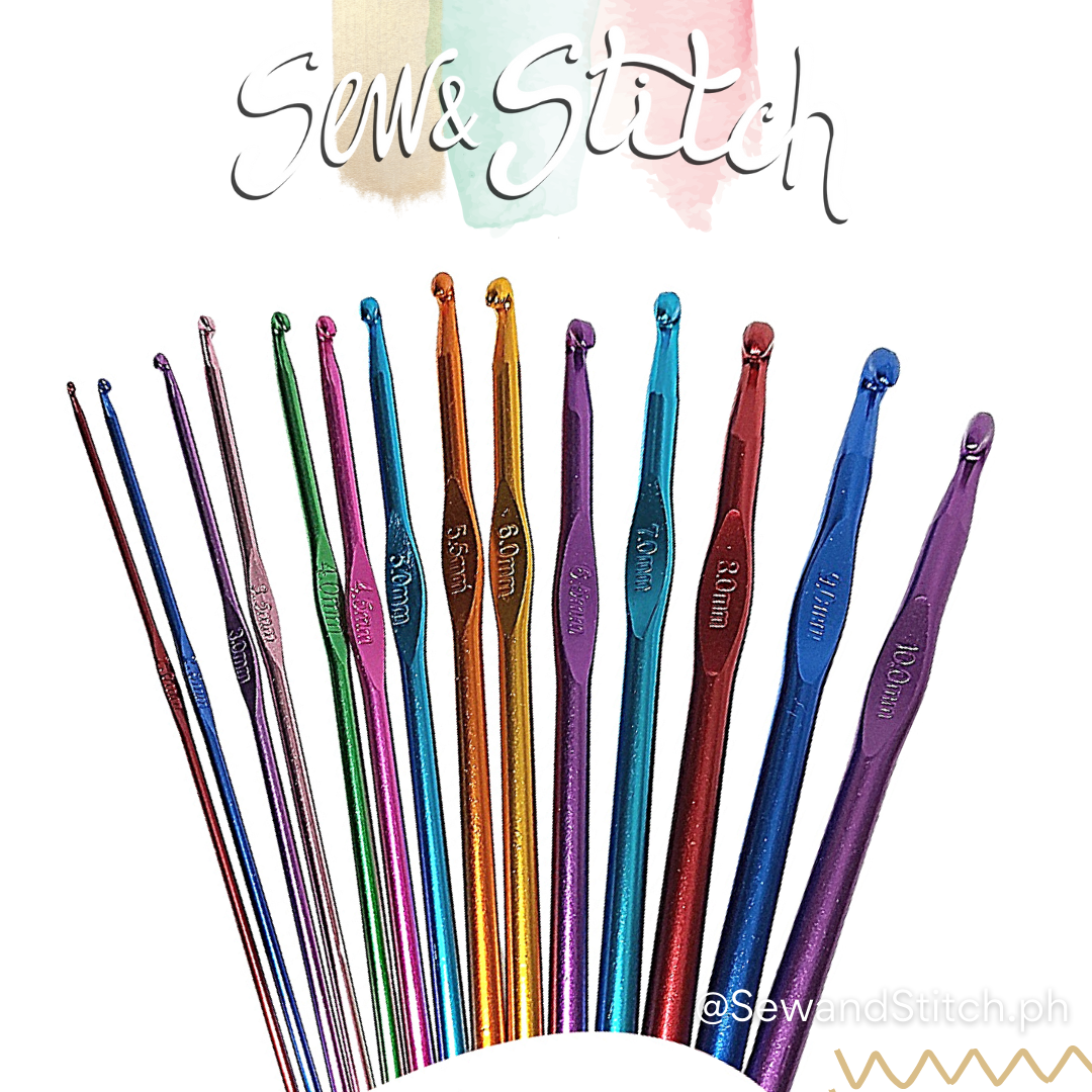 Set Stainless Steel Silicone Handle Crochet Hooks - SewandStitch
