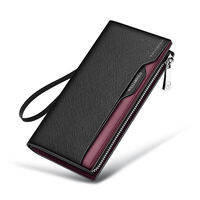 WILLIAMPOLO | Genuine Leather Mens Wallet Long Clip New Long Style Multi-Card Slot Drivers License Clutch Card Holder Wallet