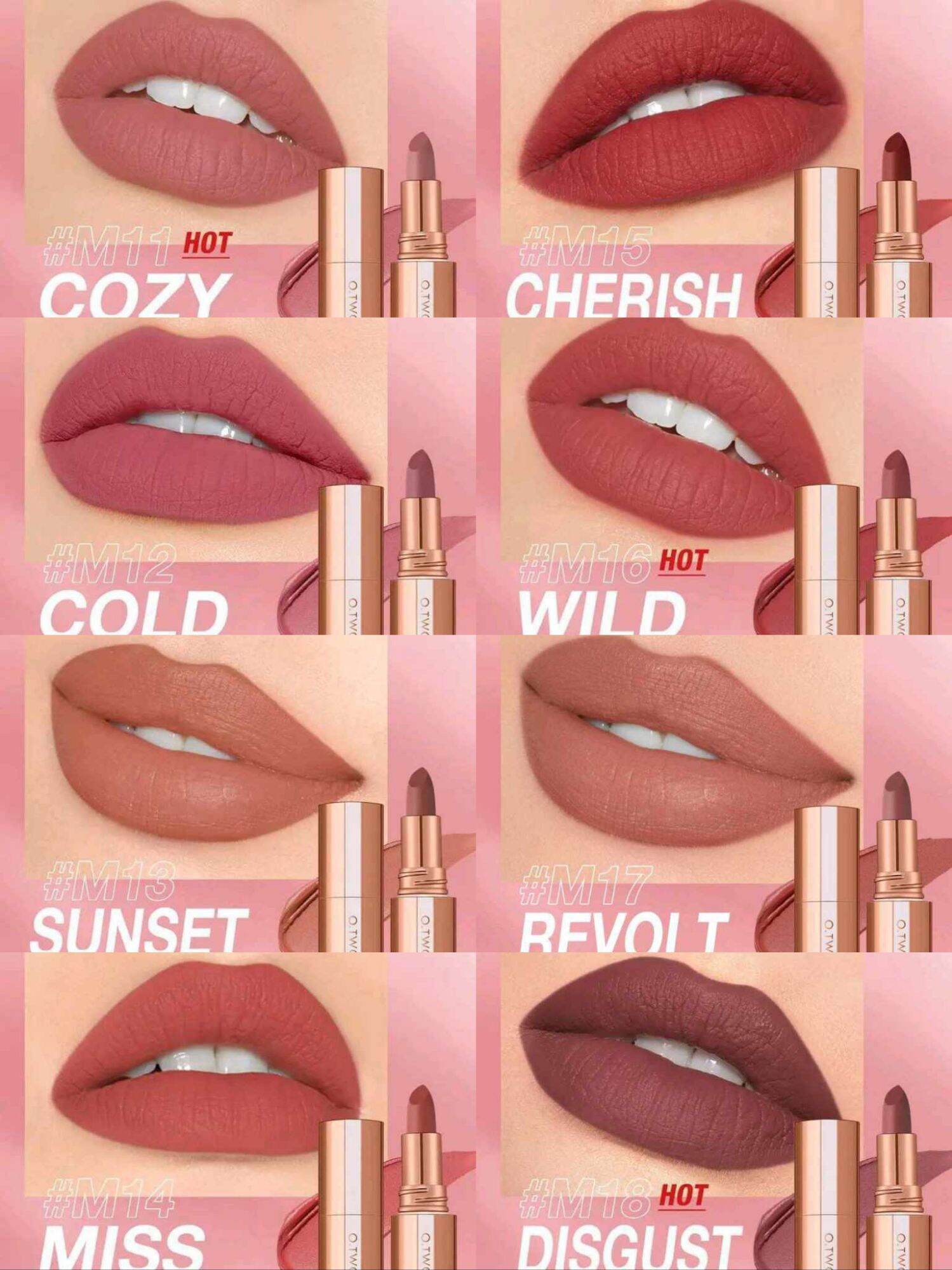 Otwoo Matte Lipstick CoLor SiLky 24hr Long Lasting