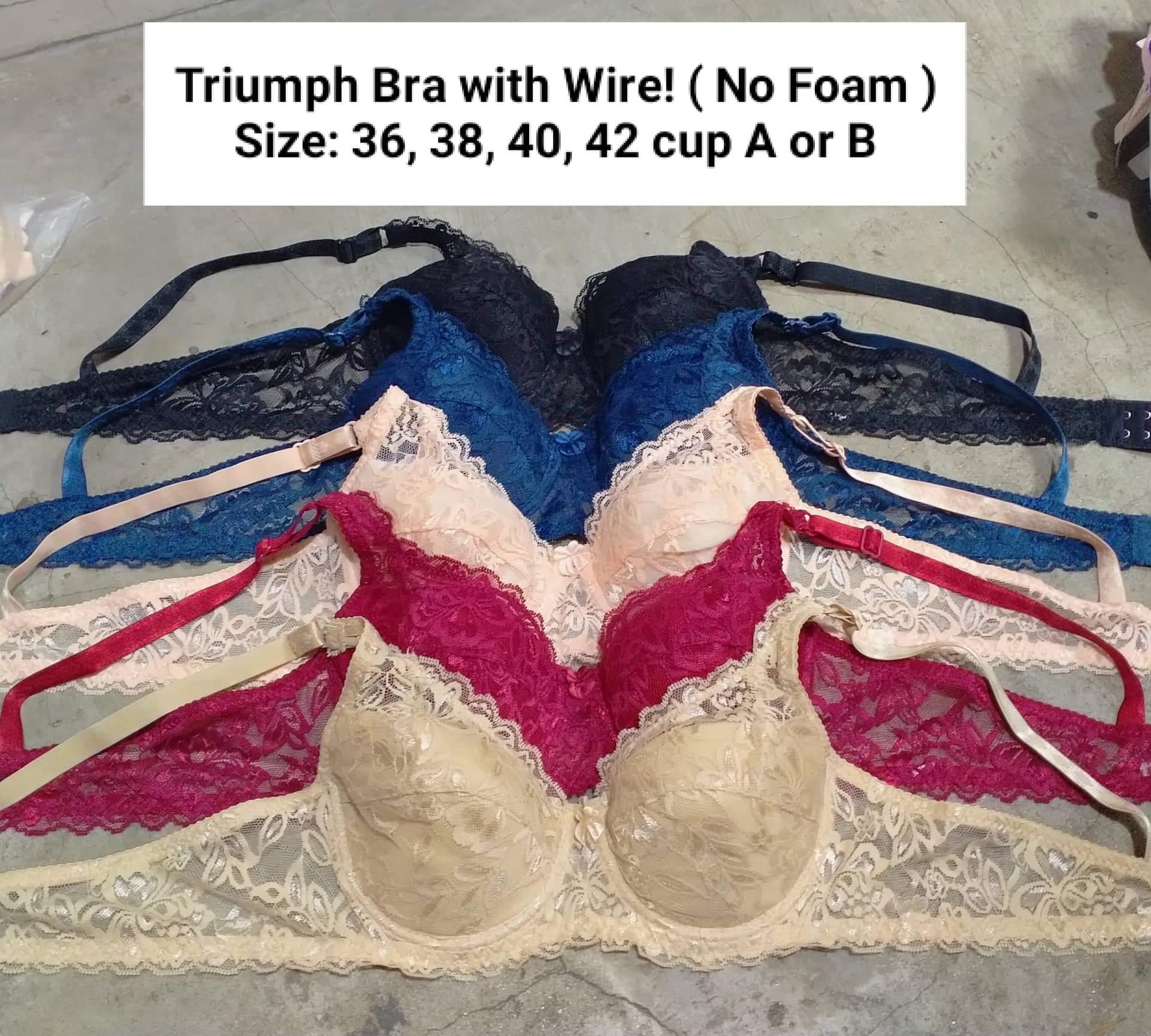 Triumph bra, No Foam , CUP (A,B) no wire Mommy bra, plus size, cotton,  size:36,38,40,42