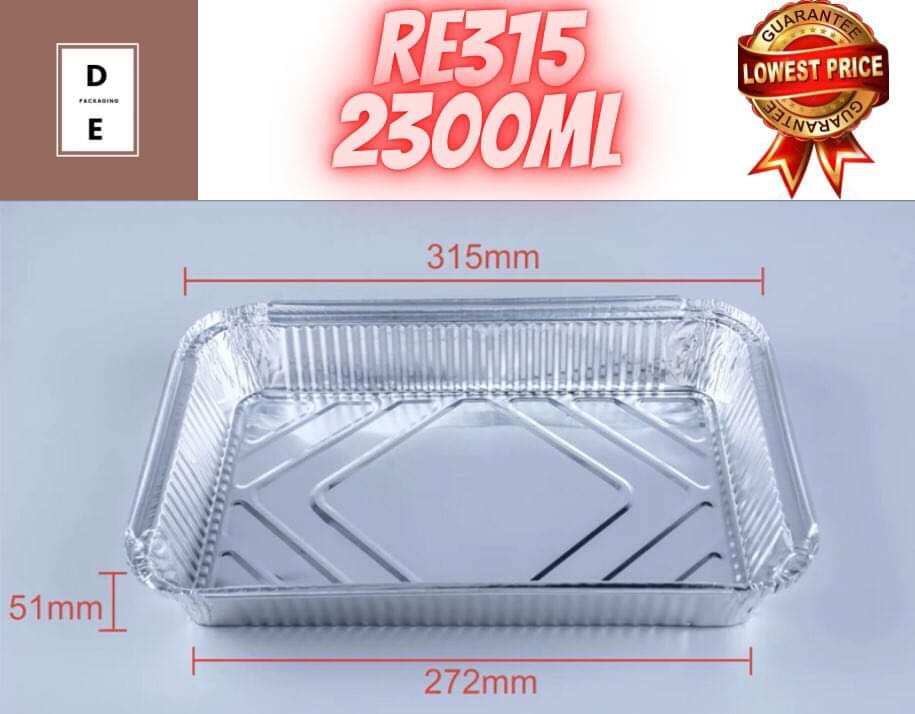RE315 2300ml ALUMINUM TRAY With LID 100 500 Pcs Lazada PH