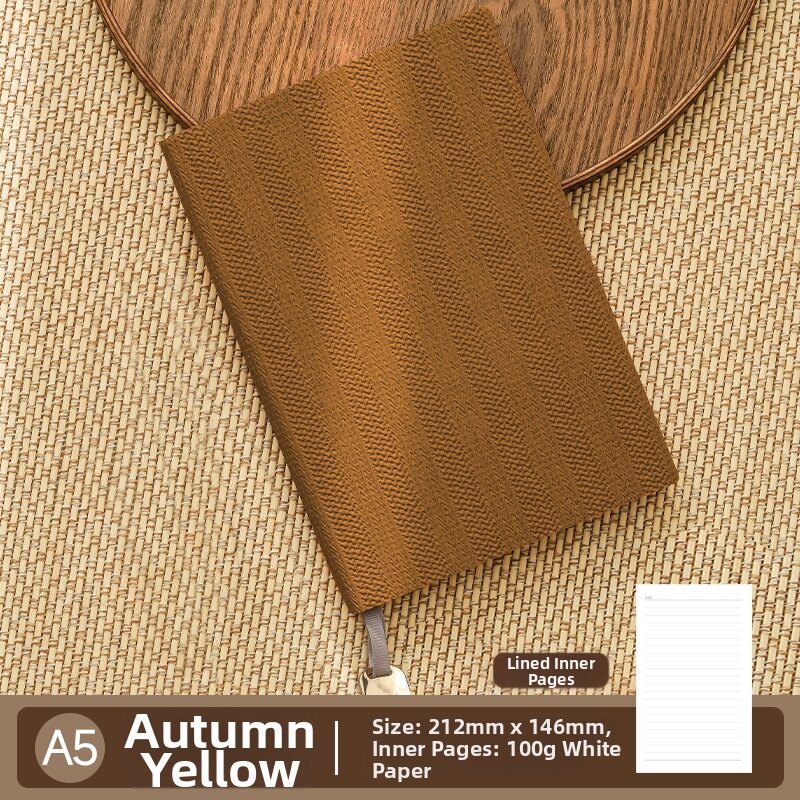 Retro Aesthetic Wooden Textured Leather Paper Notebook A5