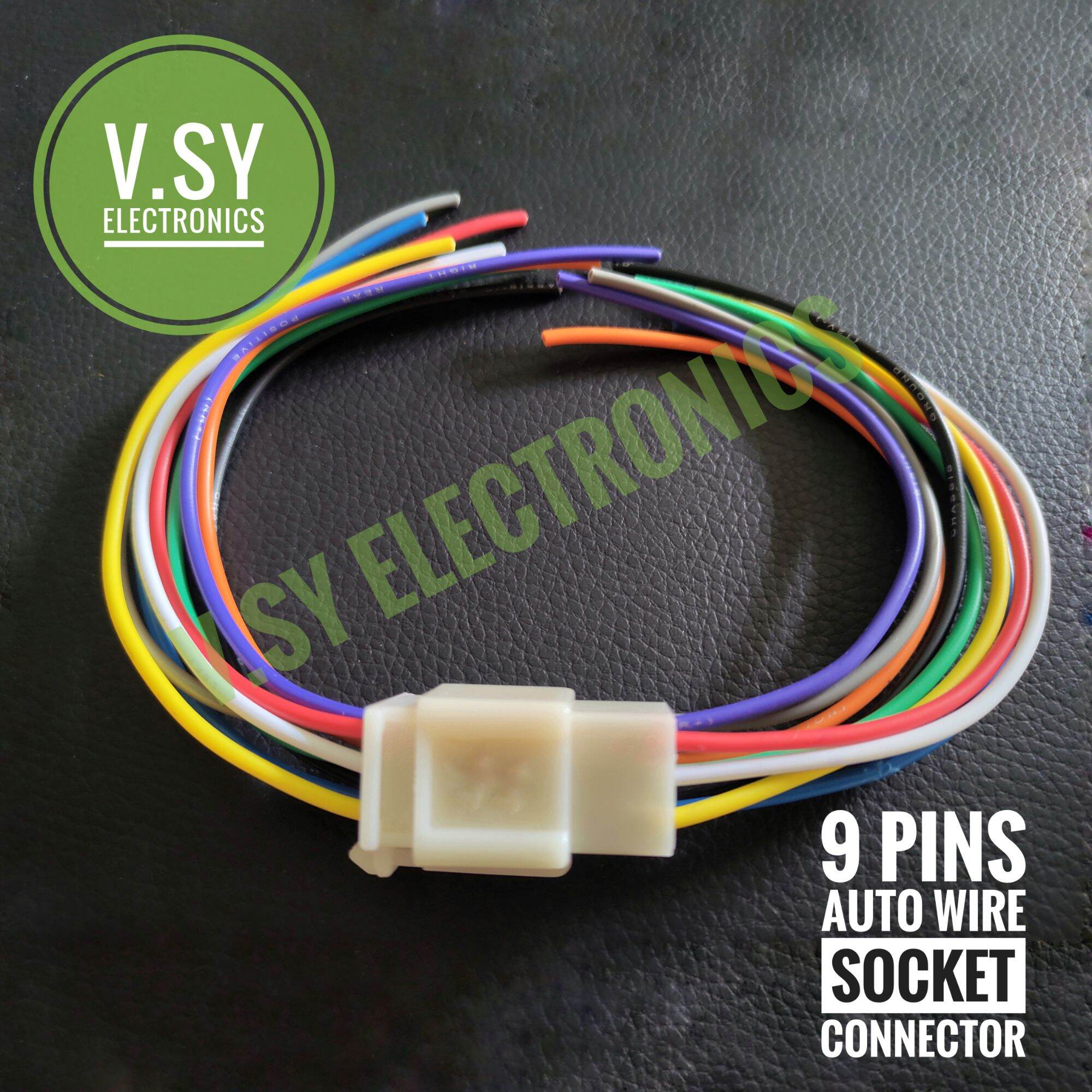 8 Pins/9 Pins 25CM Auto Wire Socket Male Female Connector Plug ...
