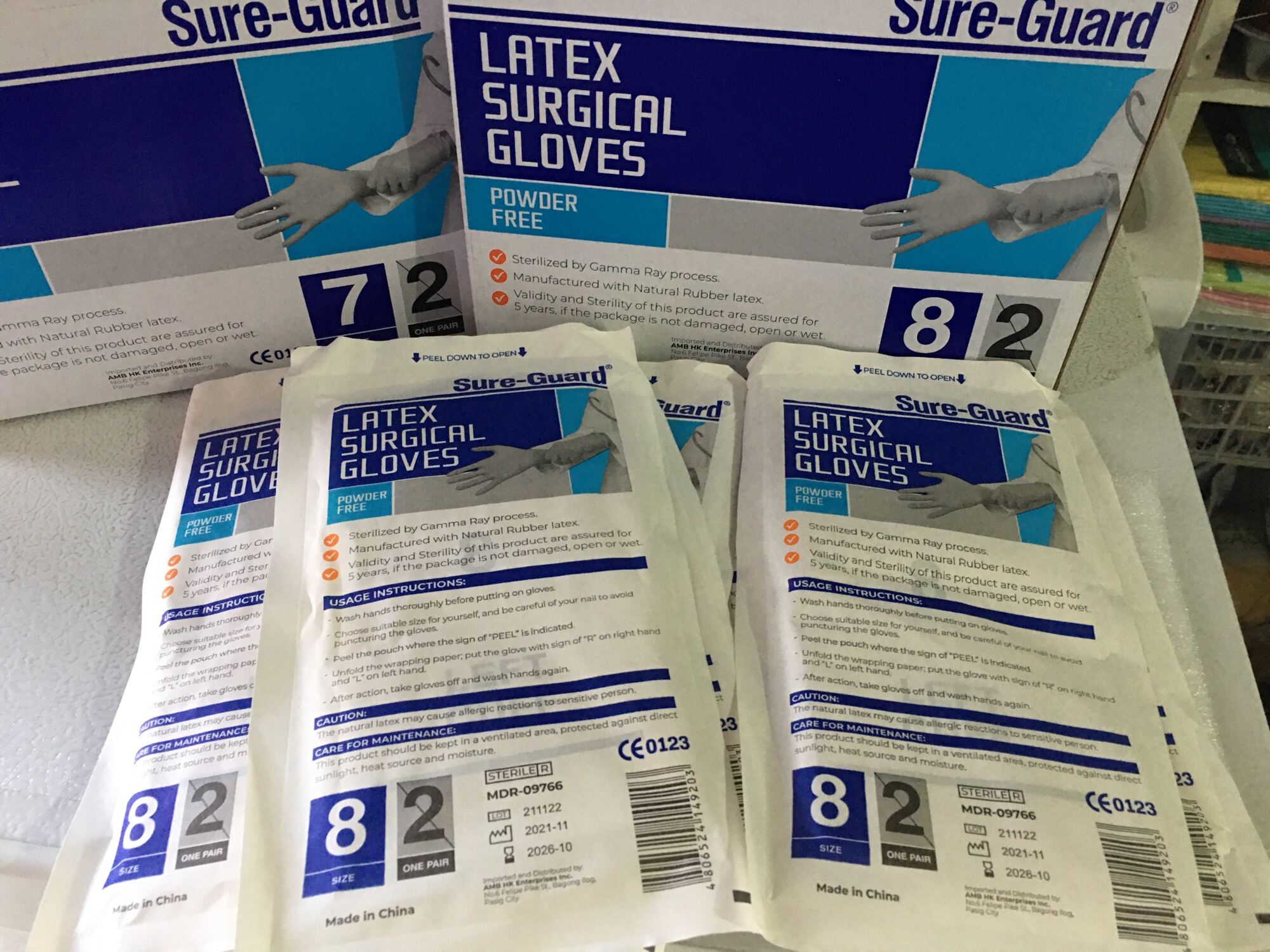 10 pairs Sureguard sterile latex gloves 7.0 Lazada PH