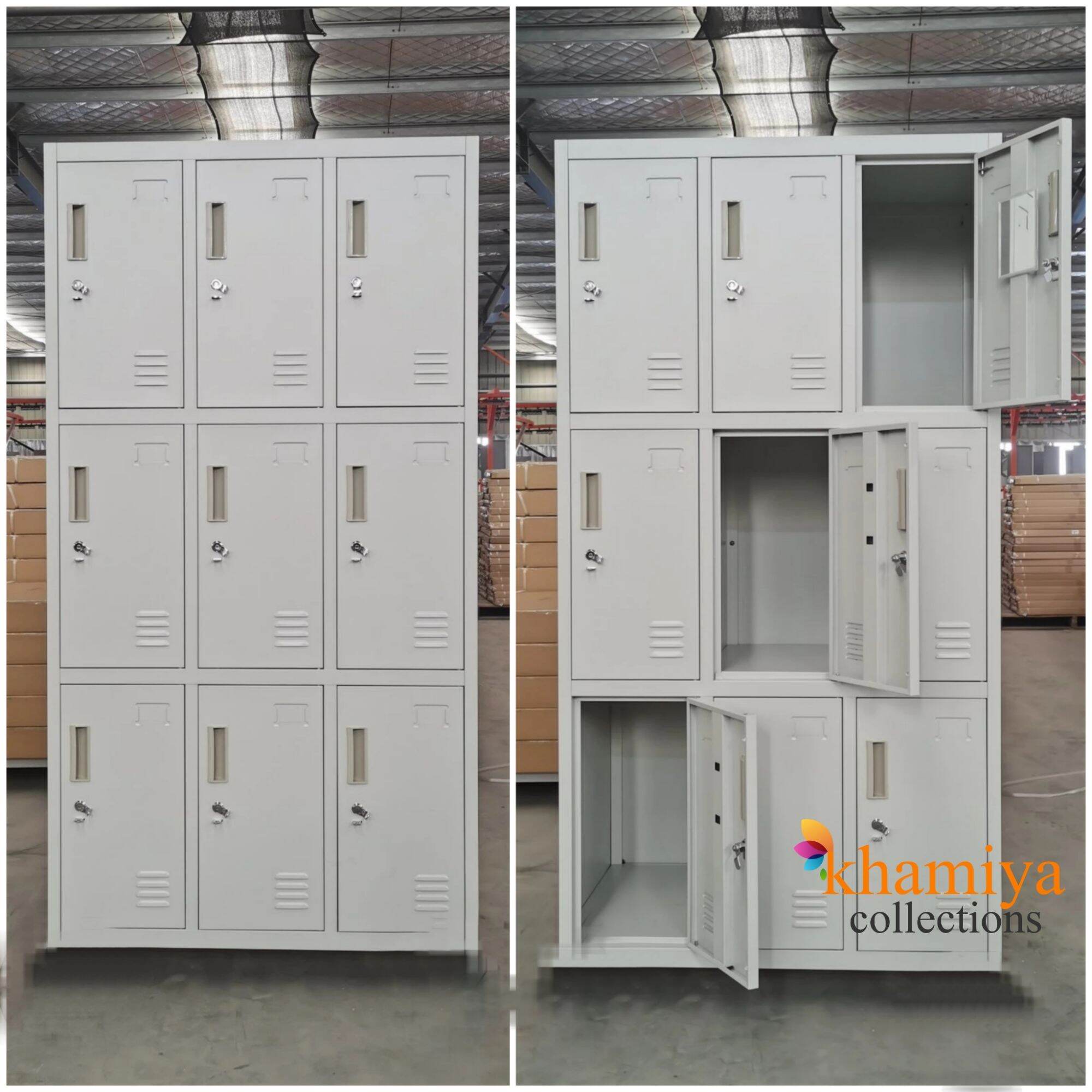 9 DOOR Steel Locker School Metal Locker Gym Cabinet Storage 