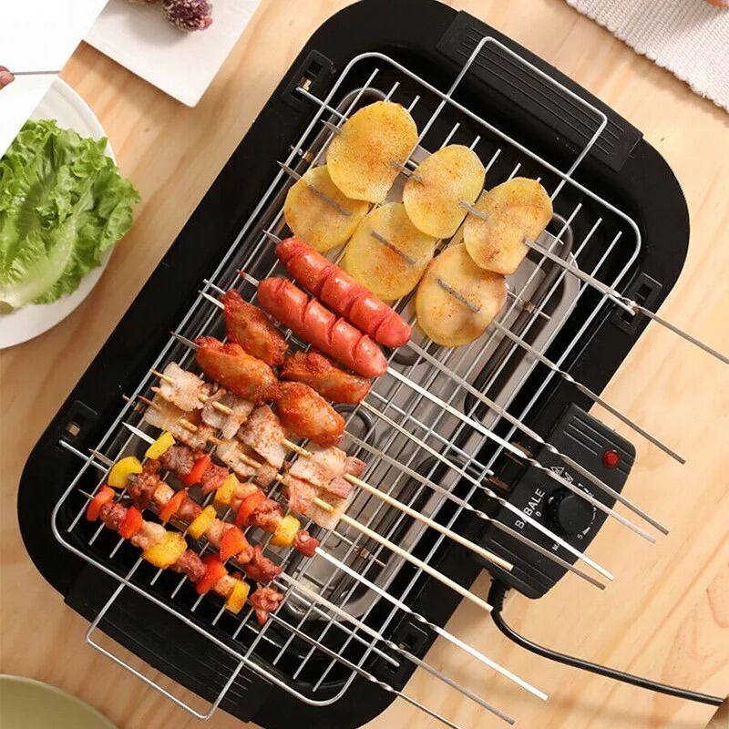 New Electric Grill Indoor Smokeless Household Portable Food Barbecue Grill  Skewers Portable Stove