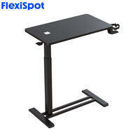 FlexiSpot H7 Height Adjustable Side Table with Cup Holder Overbed Desk for Ergonomic Home Office Use