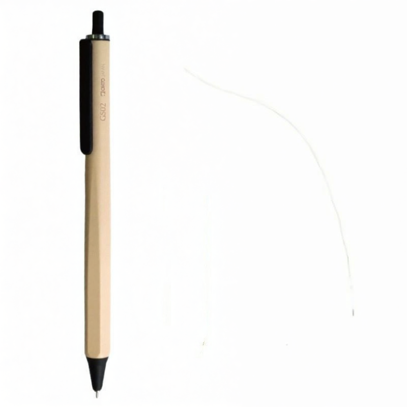 Ohto Gs02 Hexagonal Brass Neutral Pen European Standard G2 Specifications 0.5mm Core Metal Rollerball Quick Dry Water-Based Ink
