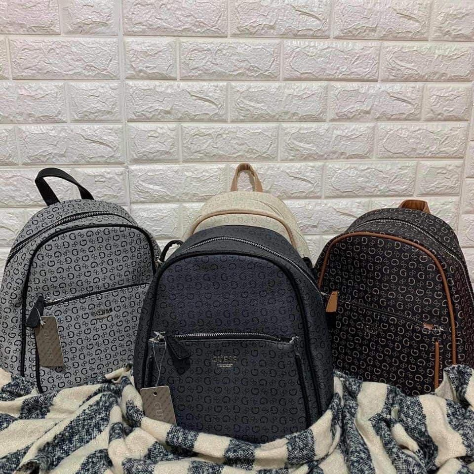 Guess monogram backpack hot sale