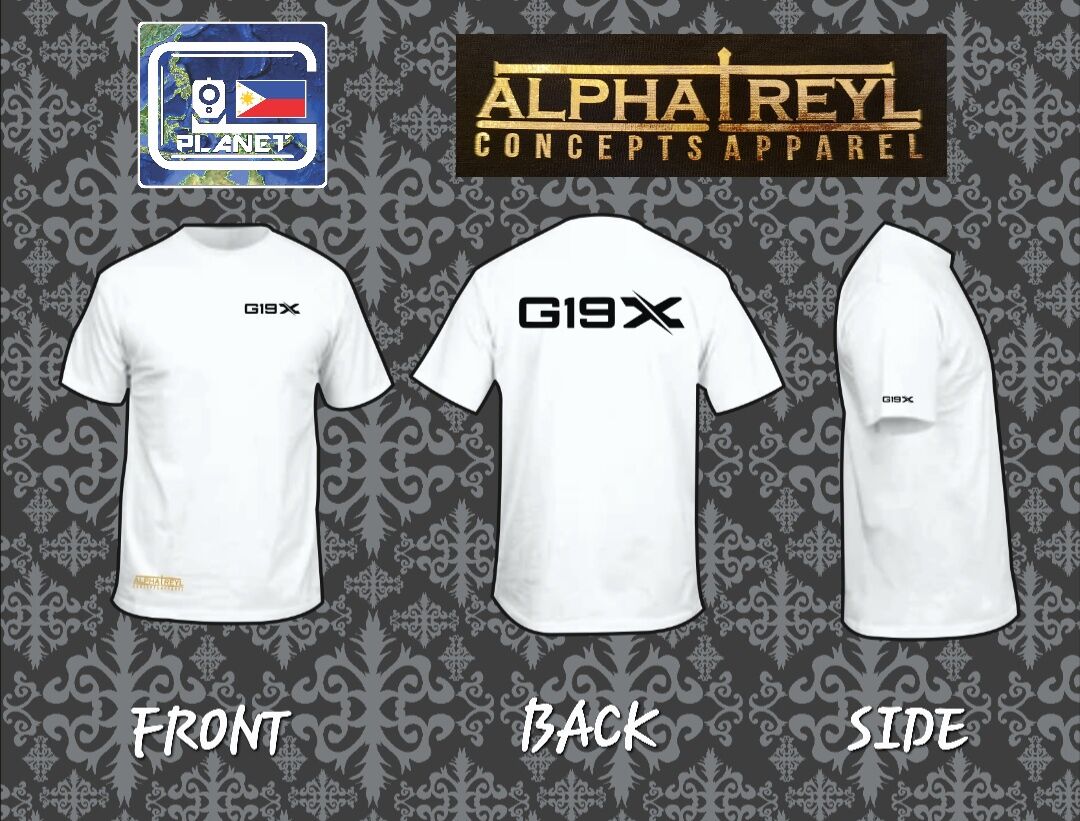 GlockConcept G19X TShirt in Black Or White  Alphatreyl Concepts Apparel gplanet. 