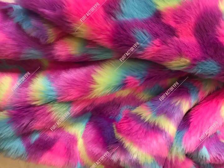 Plush Colorful/Rainbow Soft Faux Fur Fabric