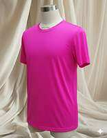 Active-Dry Dri-Fit Plain Neon Fuchsia Pink Polycotton T-shirt for Unisex