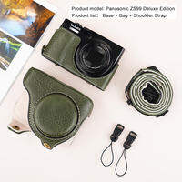 for Panasonic Lumix DC-ZS99 DC TZ99 Camera Case Retro Bag Leather Protective Cover Battery Opening Bottom Pouch Shoulder Strap