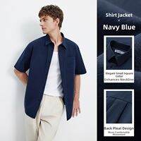 Navigare | Summer Yellow Loose Square Neck Linen Mens Short Sleeve Shirt